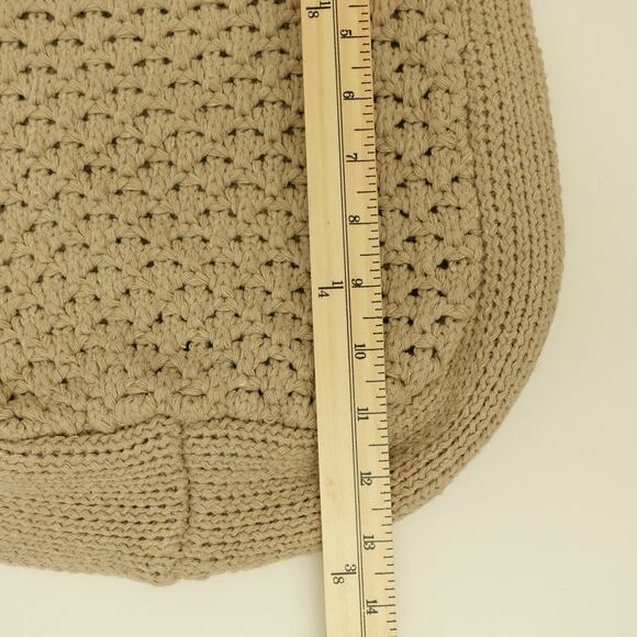 Womens Crochet Woven Handbag Beach Knitted Crochet Hobo Shoulder Tote Bag Tan - Picture 3 of 7